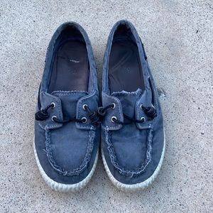 blue and white sperry “boats”